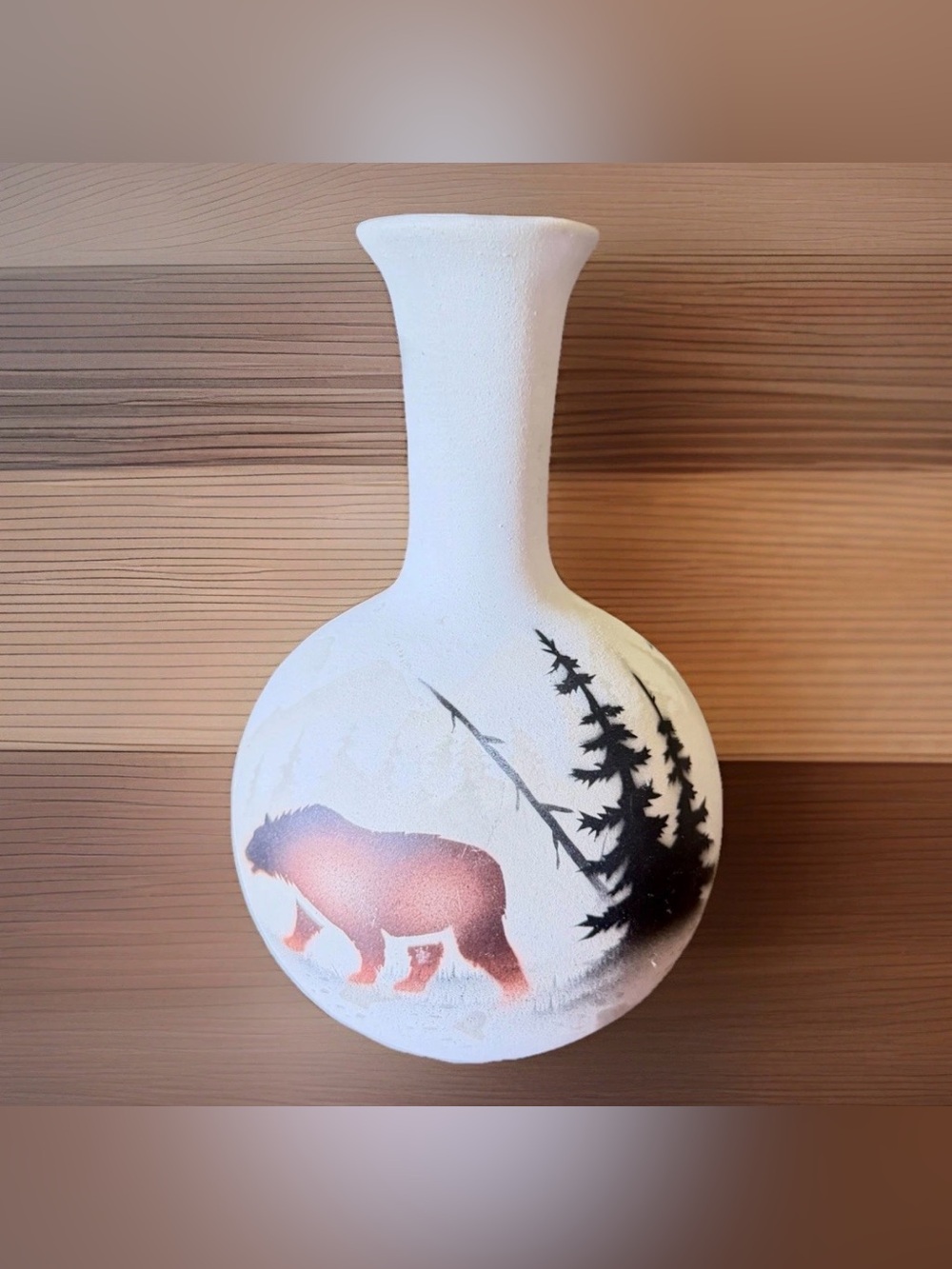 Cedar‎ Mesa Native American Handmade Pottery Bear Eagle and Woodland Vase Signed